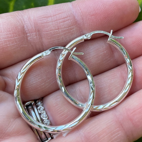 SOLD ⭐️ Sterling Silver Hoop Earrings - Picture 10 of 13